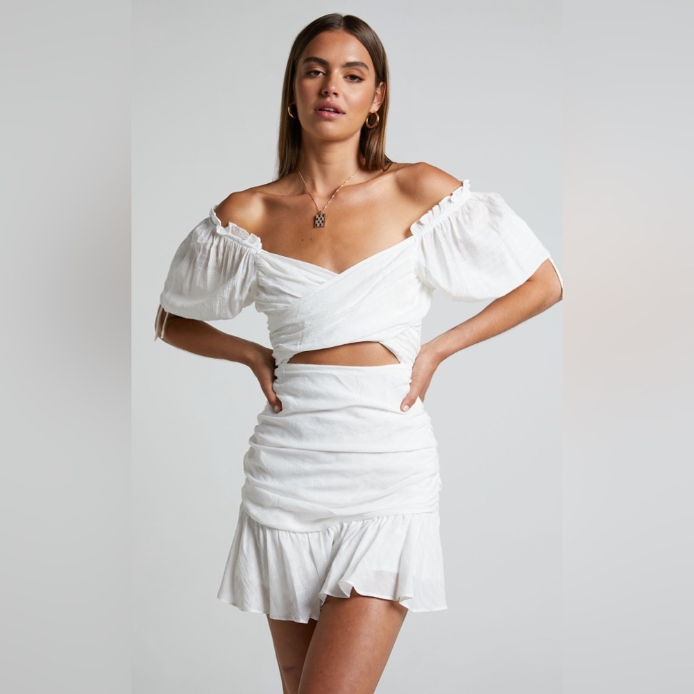 Angel Biba XS Puff Sleeves Mini Dress